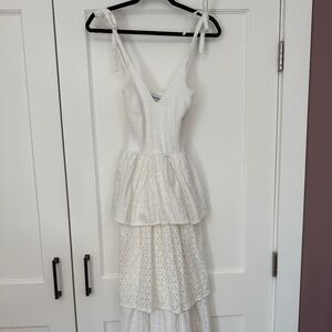 En Saison Croix White Tiered Sundress